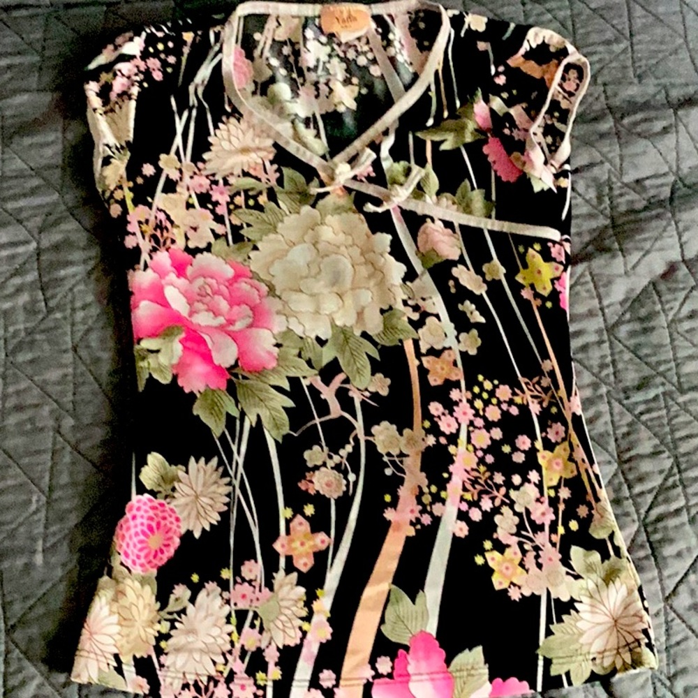 Kimono style floral t-shirt